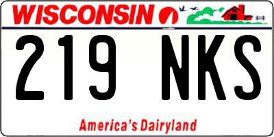 WI license plate 219NKS