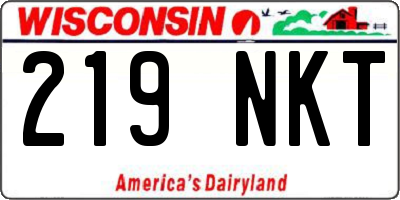 WI license plate 219NKT