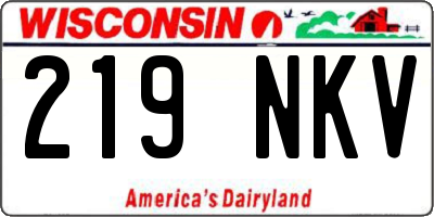 WI license plate 219NKV