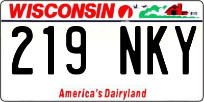 WI license plate 219NKY