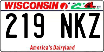 WI license plate 219NKZ