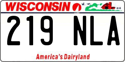 WI license plate 219NLA