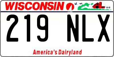 WI license plate 219NLX