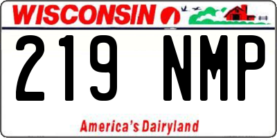 WI license plate 219NMP