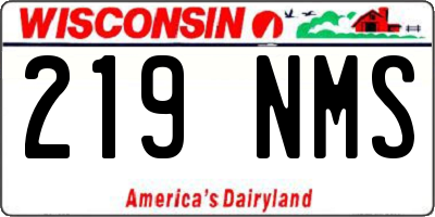 WI license plate 219NMS