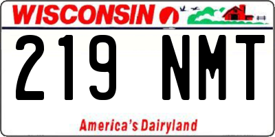 WI license plate 219NMT