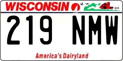 WI license plate 219NMW