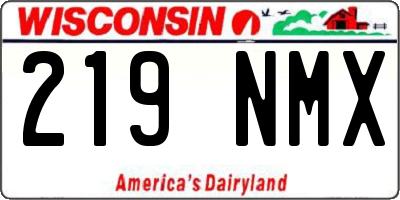 WI license plate 219NMX
