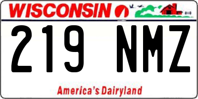 WI license plate 219NMZ