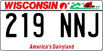 WI license plate 219NNJ