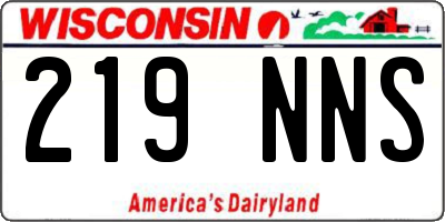 WI license plate 219NNS