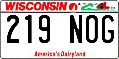 WI license plate 219NOG