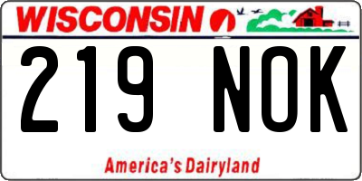 WI license plate 219NOK