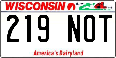 WI license plate 219NOT