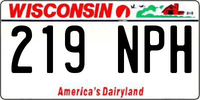 WI license plate 219NPH