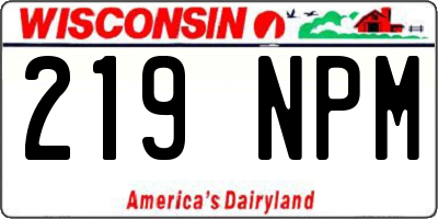 WI license plate 219NPM