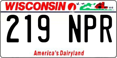 WI license plate 219NPR