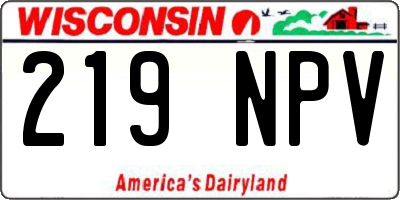 WI license plate 219NPV