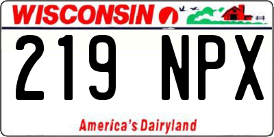 WI license plate 219NPX