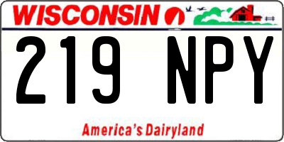 WI license plate 219NPY