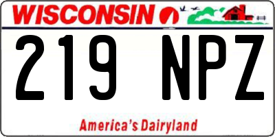 WI license plate 219NPZ