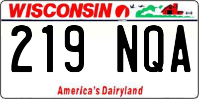 WI license plate 219NQA