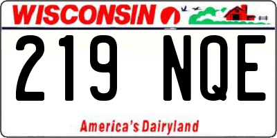 WI license plate 219NQE
