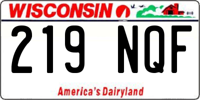 WI license plate 219NQF