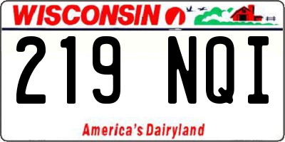 WI license plate 219NQI