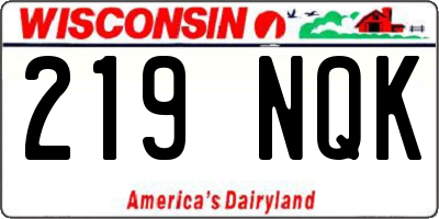 WI license plate 219NQK