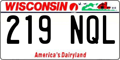 WI license plate 219NQL