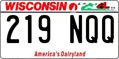 WI license plate 219NQQ