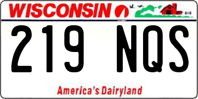 WI license plate 219NQS