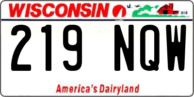 WI license plate 219NQW