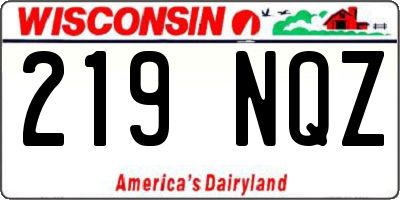 WI license plate 219NQZ