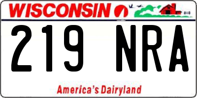 WI license plate 219NRA