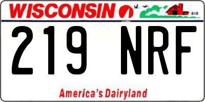 WI license plate 219NRF