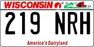 WI license plate 219NRH