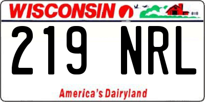 WI license plate 219NRL