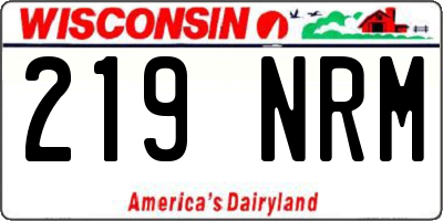 WI license plate 219NRM