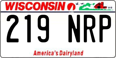 WI license plate 219NRP