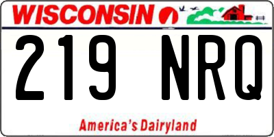 WI license plate 219NRQ