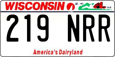 WI license plate 219NRR