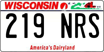 WI license plate 219NRS