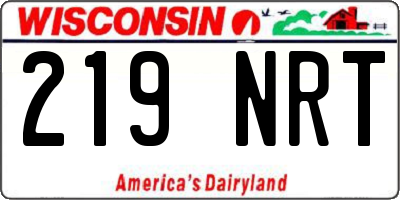 WI license plate 219NRT