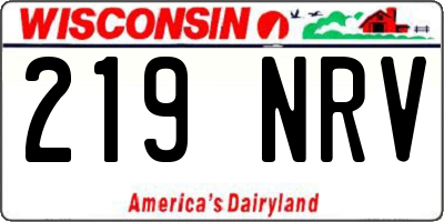 WI license plate 219NRV