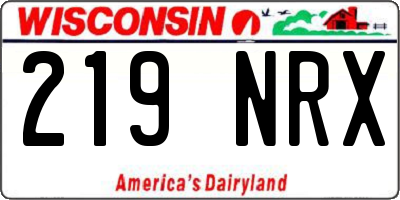 WI license plate 219NRX