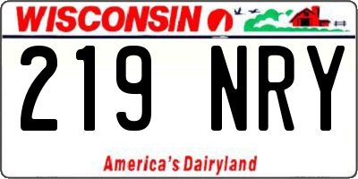 WI license plate 219NRY