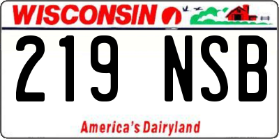 WI license plate 219NSB