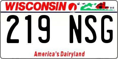 WI license plate 219NSG
